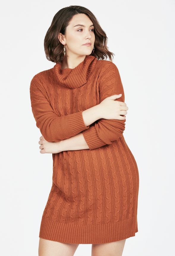 Relaxed Cable Knit Sweater Dress in Relaxed Cable Knit Sweater Dress ...