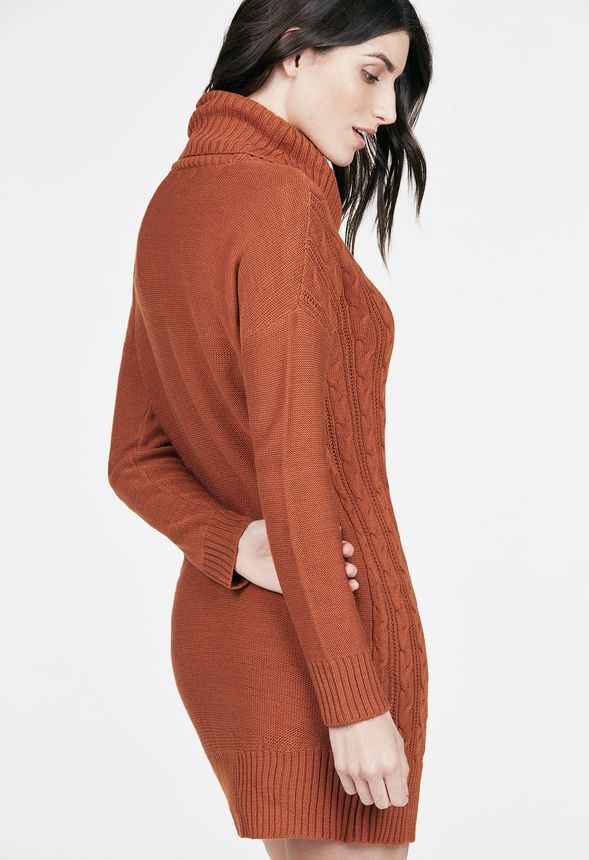 Relaxed Cable Knit Sweater Dress in Relaxed Cable Knit Sweater Dress ...