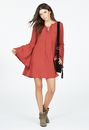 Bell Sleeve Lace-Up Swing Dress