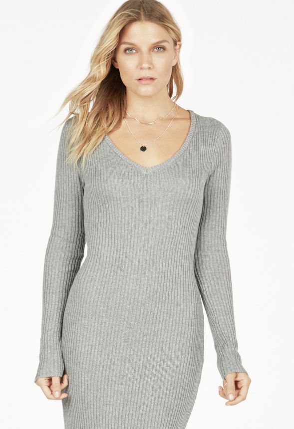 Zip Back Ribbed Dress in Zip Back Ribbed Dress Get great deals at JustFab