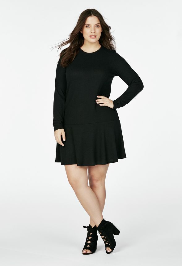 Drop Waist Dress in Black - Get great deals at JustFab