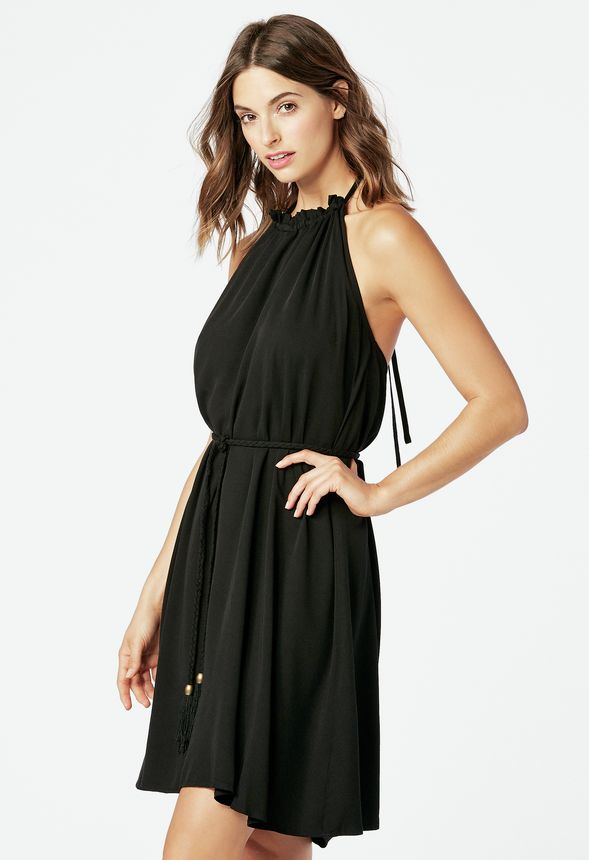 Ruffle Neck Halter Dress in Ruffle Neck Halter Dress Get great deals