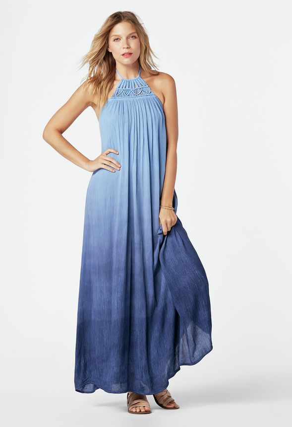 Dip Dye Macrame Maxi Dress