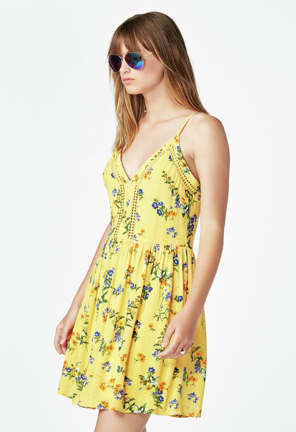 Flirty Fit And Flare Dress in Mimosa Multi - Get great deals at JustFab