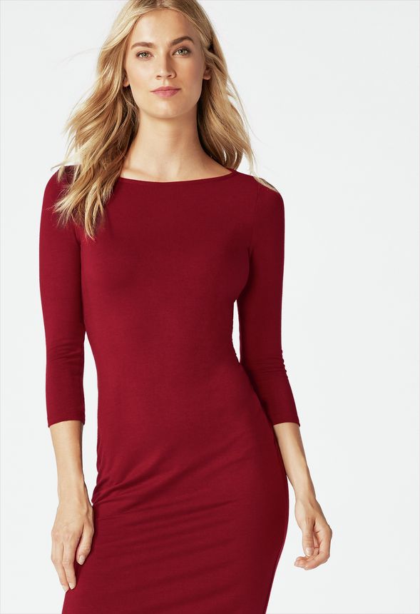 3/4 Sleeve Knit Dress in 3/4 Sleeve Knit Dress - Get great deals at JustFab