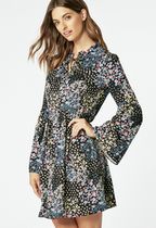 Tie Front Boho Dress in Black Multi - Get great deals at JustFab