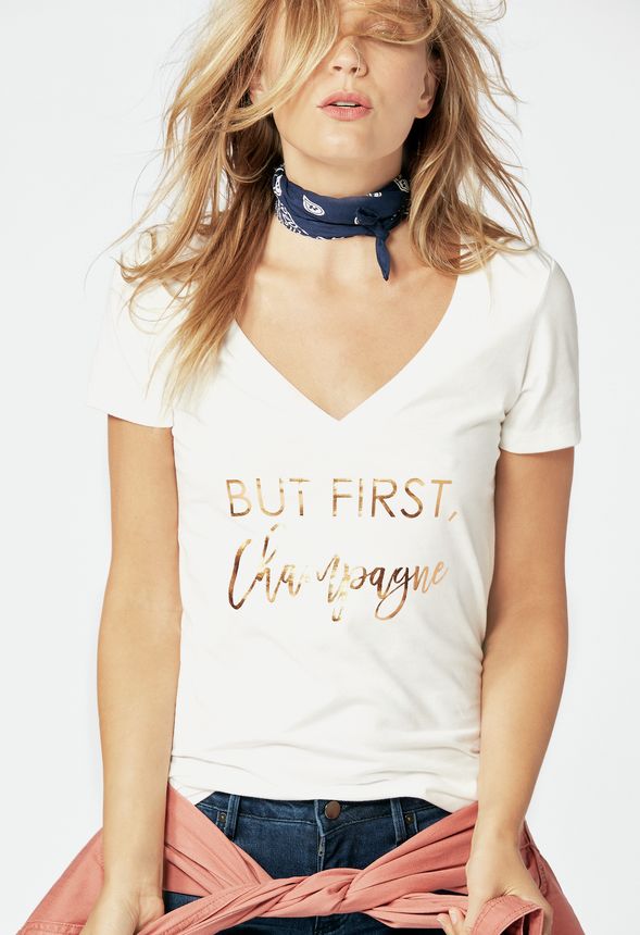 Betches x JustFab Champagne Tee