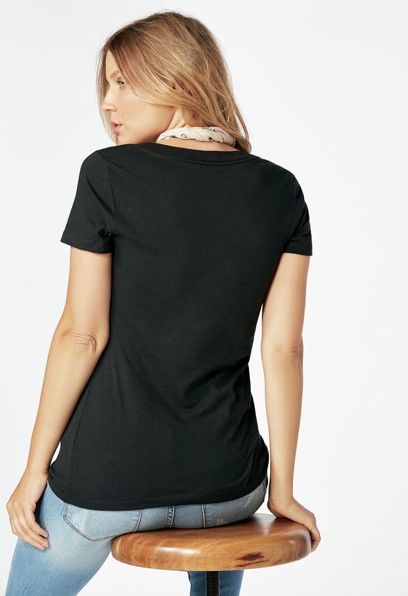 Betches x JustFab Everyone's Watching Tee in Black - Get great deals at ...