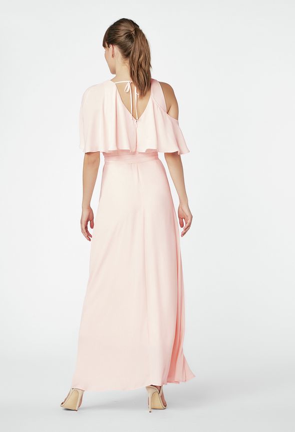 One Shoulder Cutout Maxi Dress in Pink Salt - Get great deals at JustFab