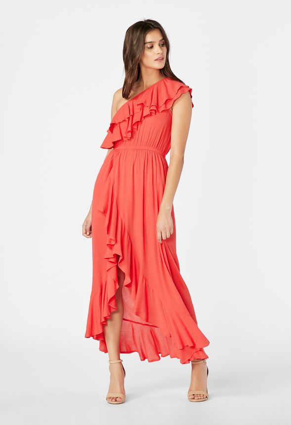 One Shoulder Dress in Bittersweet - Get great deals at JustFab