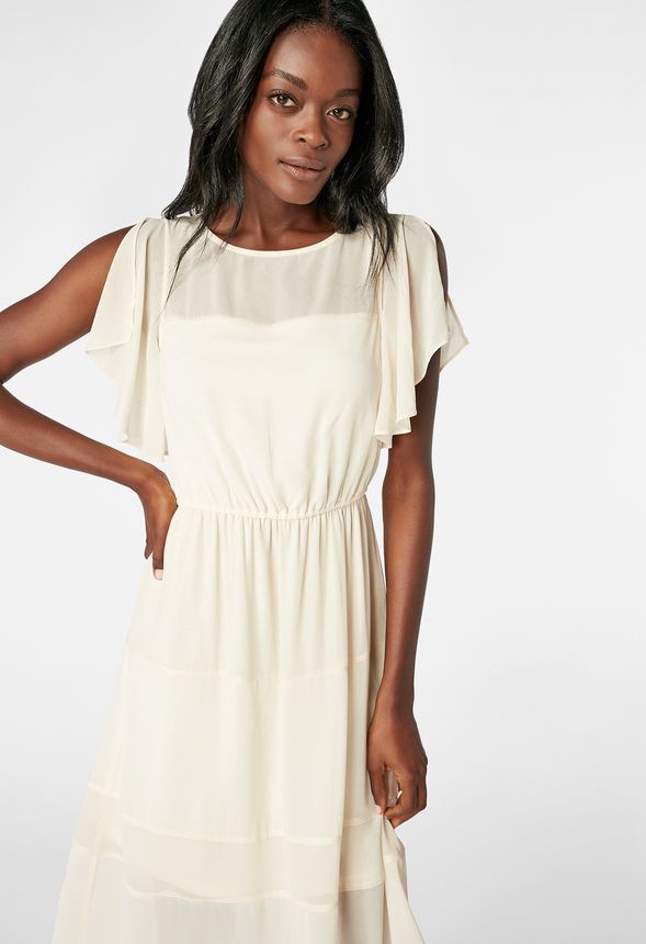 Metallic Panel Midi Dress in Sea Salt Multi - Get great deals at JustFab