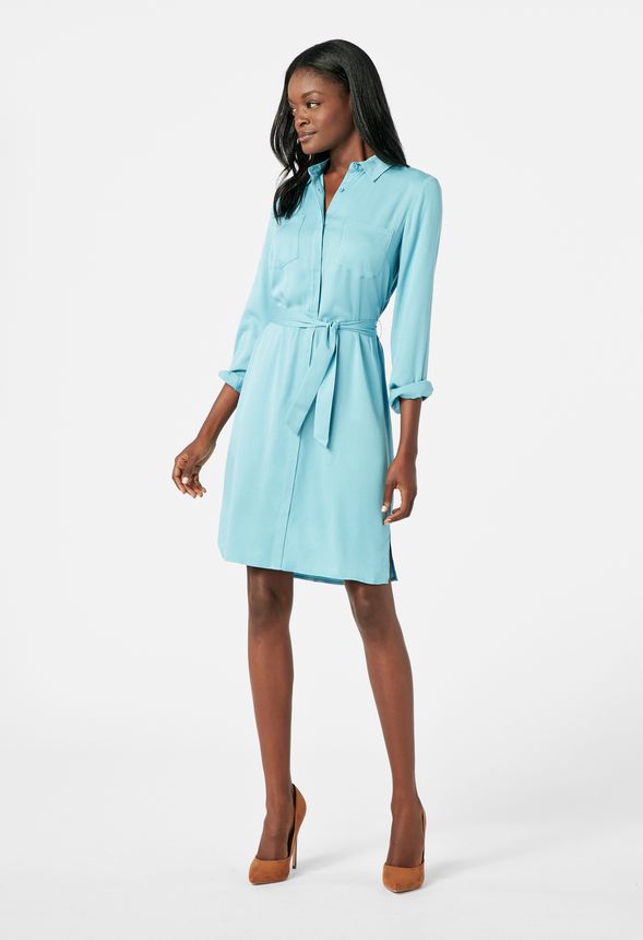 belted shirt dress