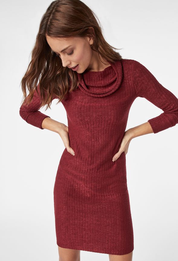 ruffle hem rib knit dress