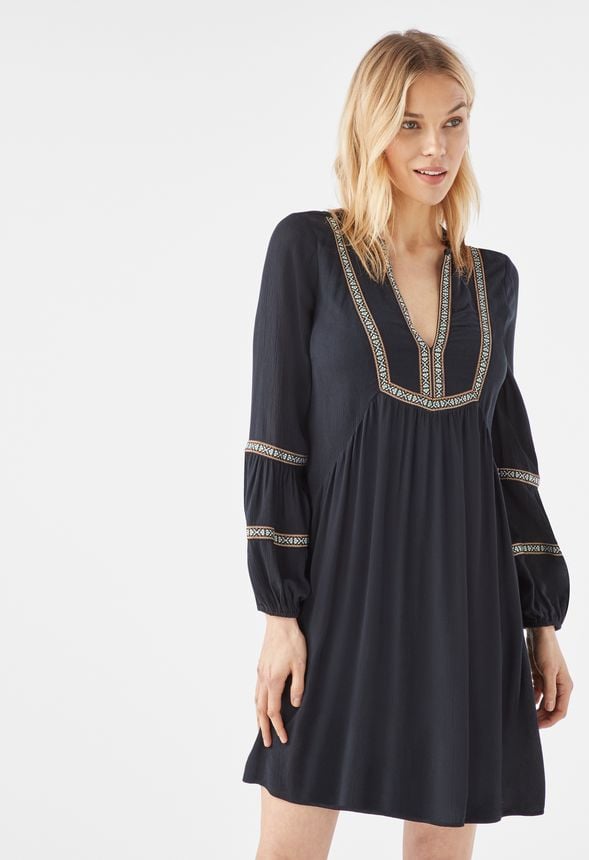 Blouson Sleeve Shift Dress in Black - Get great deals at JustFab