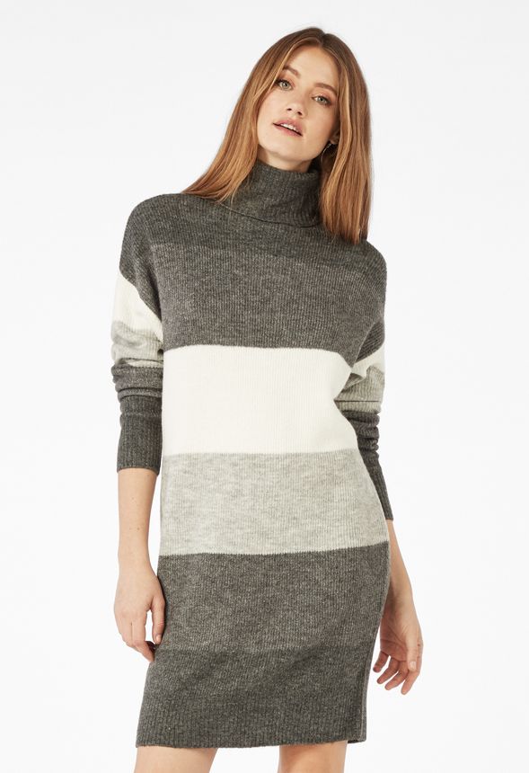 Colorblock Sweater Dress in Grey Multi - Get great deals at JustFab