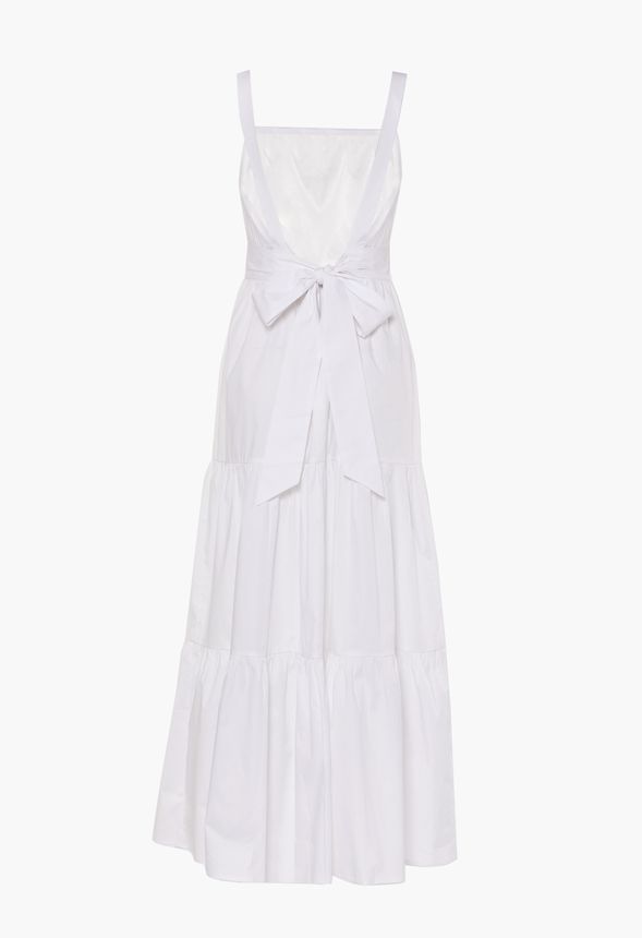 Poplin Maxi Dress Clothing in White - Get great deals at JustFab