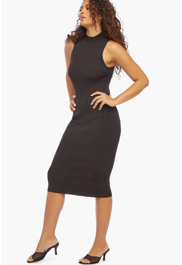 plus size ribbed midi dress