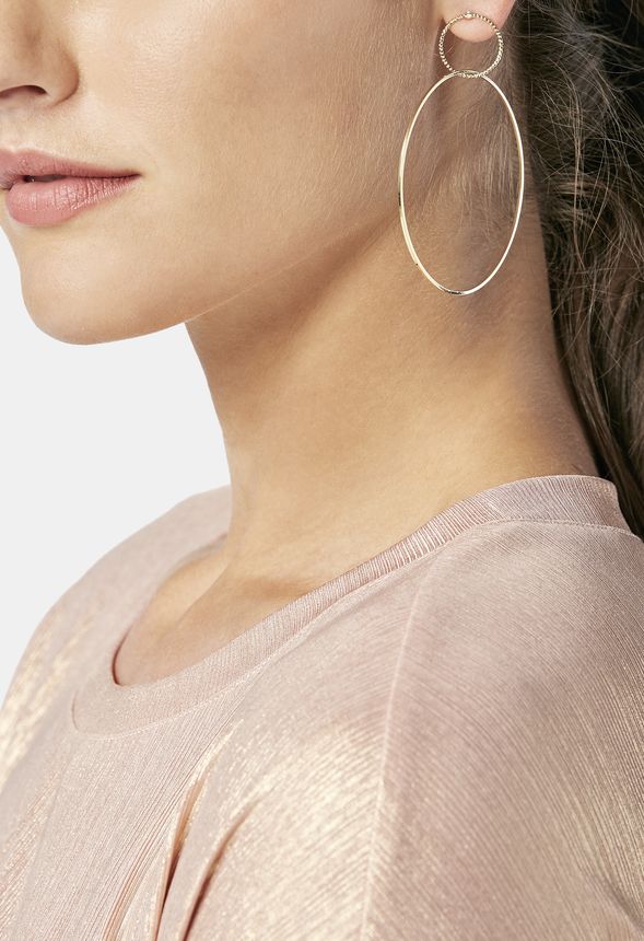 Connected Hoops Earrings In Gold Get Great Deals At Justfab 0682