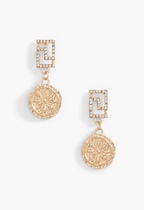 Medallion Coin Dangle Earrings