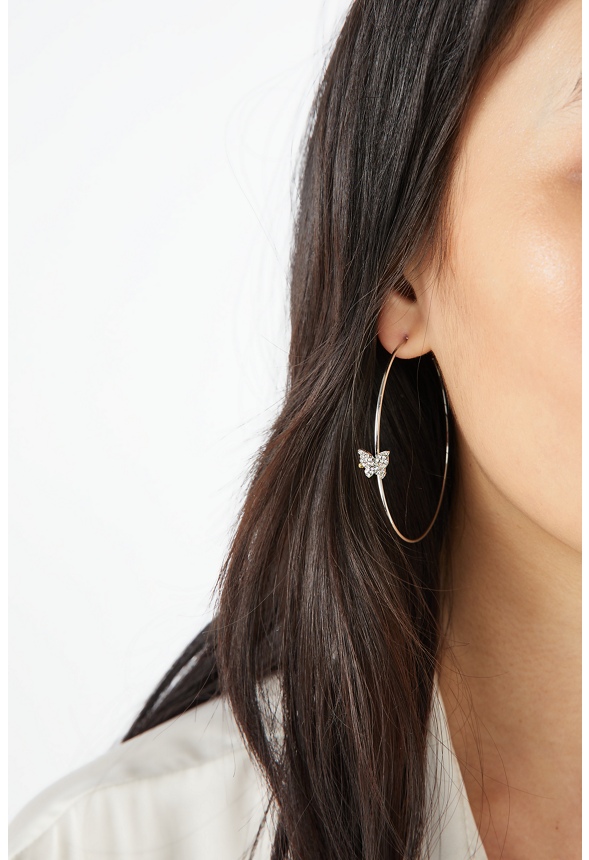 Gracie Butterfly Hoop Earrings