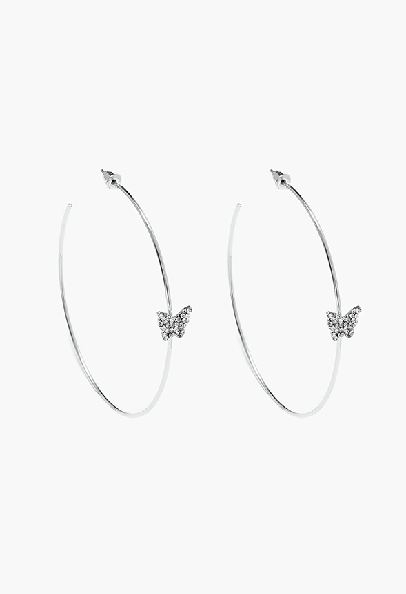Gracie Butterfly Hoop Earrings