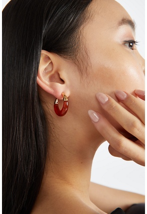 Marlee Resin Tube Hoop Earrings