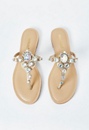 Delisa Jeweled Flat Sandal
