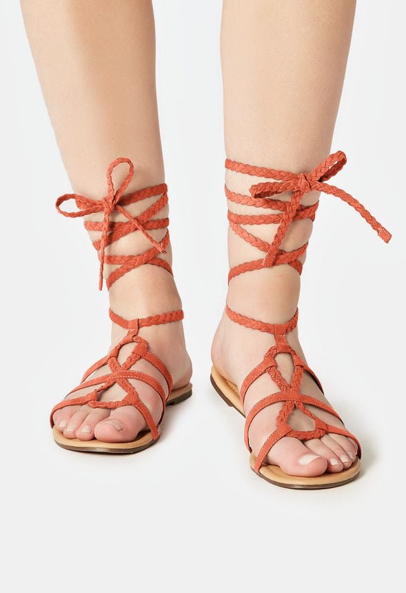 Olympia Flat Sandal in Ginger Spice - Get great deals at JustFab