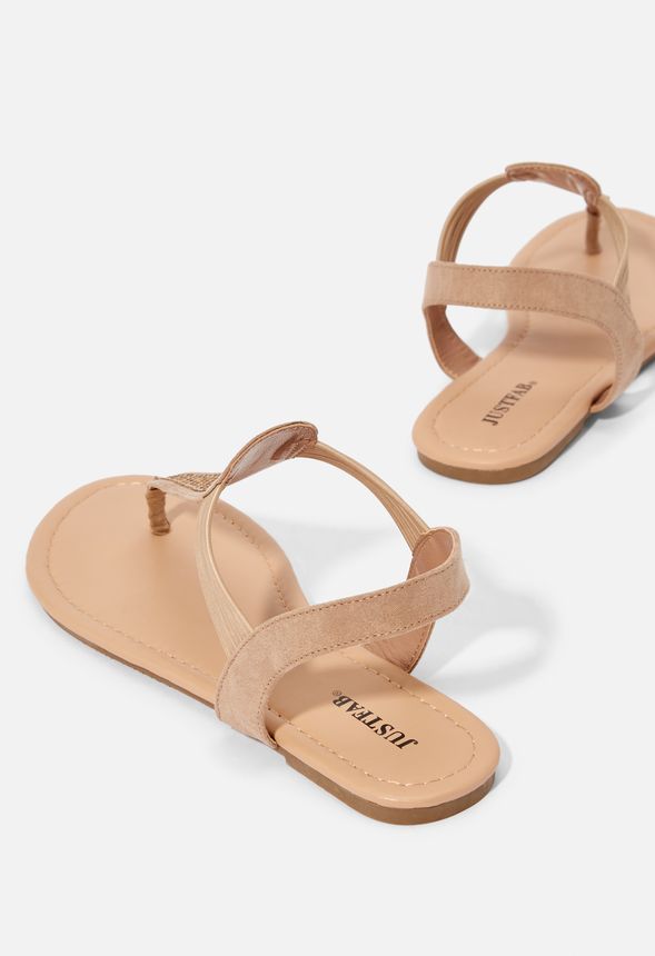 Adara Embellished Sandal in Taupe - Get great deals at JustFab