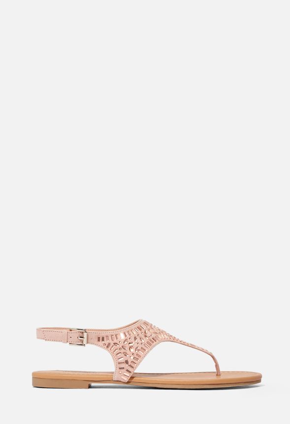 Here To Shine Embellished Flat Sandals in Blush - Get great deals at ...