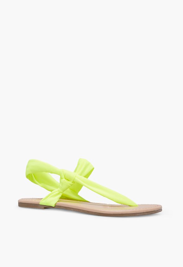 neon yellow flat sandals