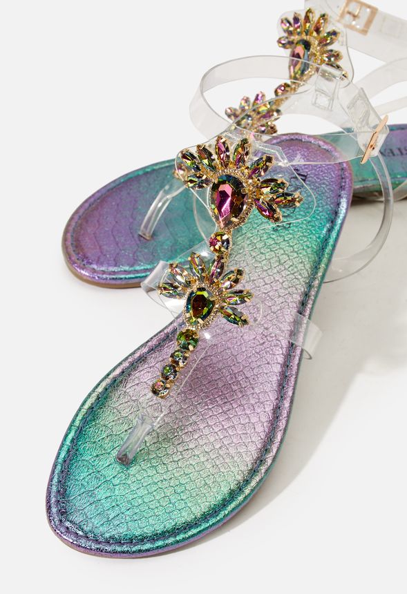 clear jeweled sandals