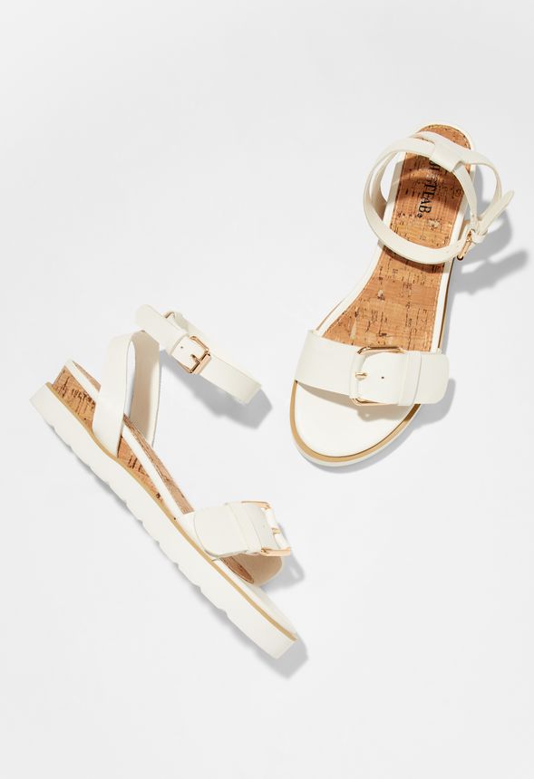 off white flat sandals