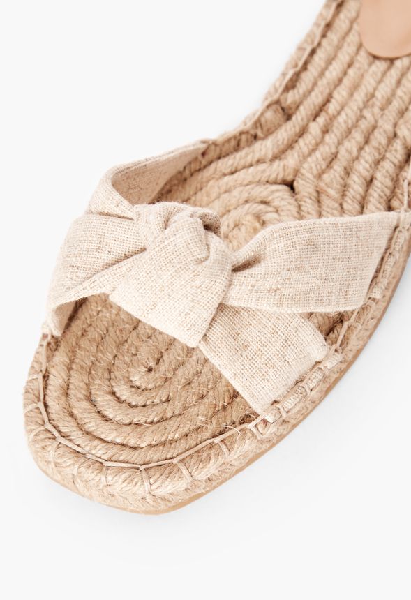 Kimblyn Soft Tie Espadrille Flat Sandal in Natural - Get great deals at ...
