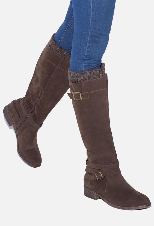 FRANCIE FLAT BOOT in Brown - Get great deals at JustFab