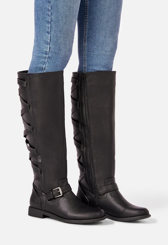 Arleigh Corset Back Boot in Black - Get great deals at JustFab