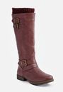 Rubie Flat Boot in Burgundy - Get great deals at JustFab