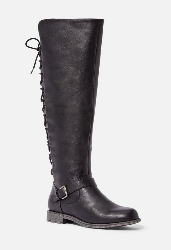 Pricilla Corset Back Boot in Black - Get great deals at JustFab