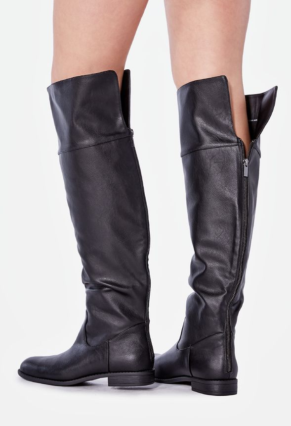 Mona Flat Boot in Black - Get great deals at JustFab