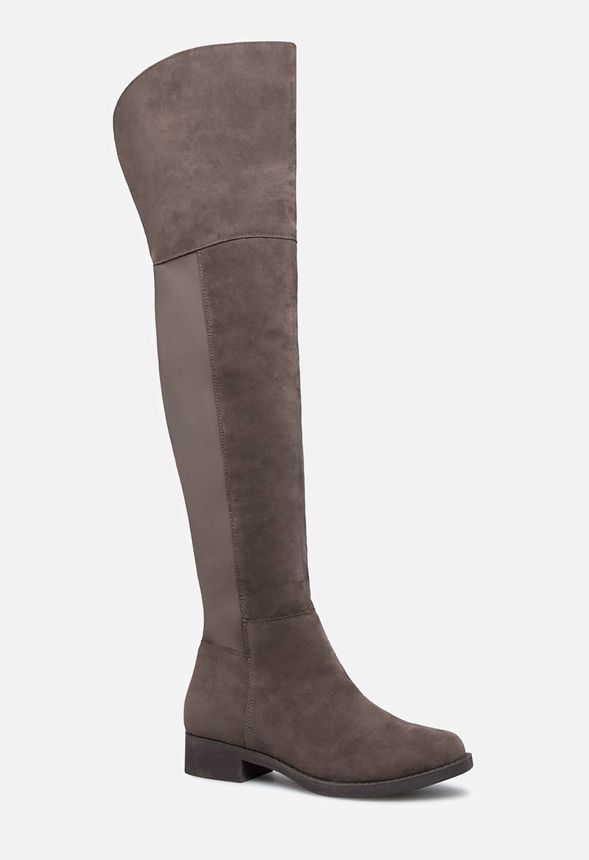 AALIYAH FLAT BOOT in DARK TAUPE - Get great deals at JustFab