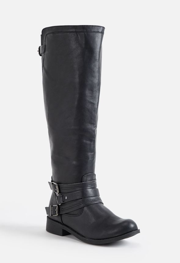 Henna Flat Boot in Black - Get great deals at JustFab