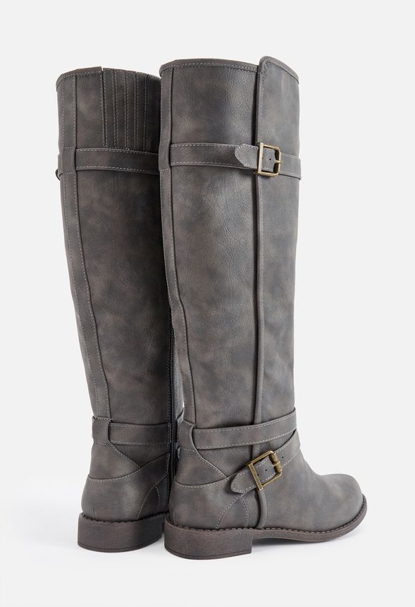 Ride Around Faux Leather Boot in Gray - Get great deals at JustFab