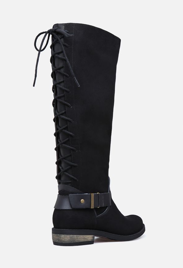 Casey Flat Boot in Black - Get great deals at JustFab