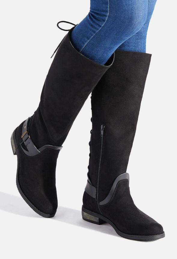 Casey Flat Boot in Black - Get great deals at JustFab