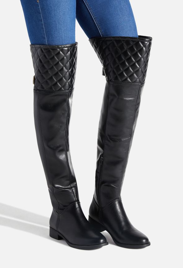 quilted flat boots
