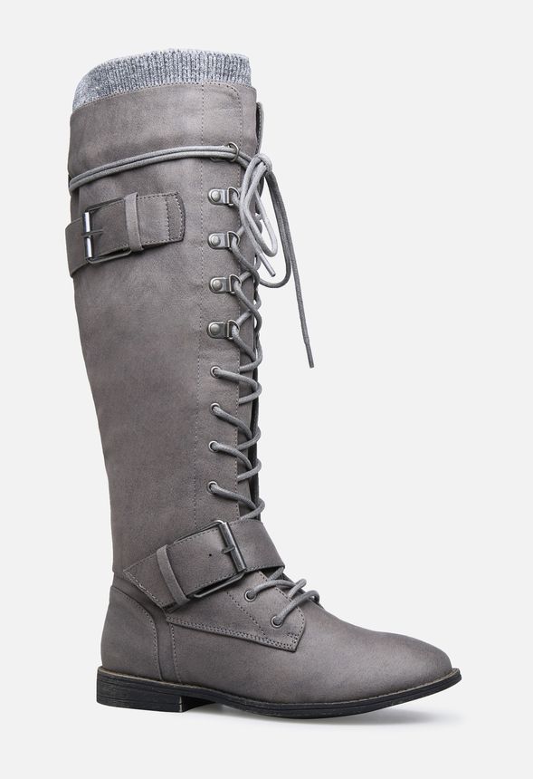 Scout Lace up Combat Boot in Dark Grey 