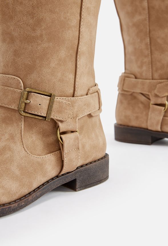 Talisa Sweater Cuff Riding Boot in Taupe - Get great deals at JustFab