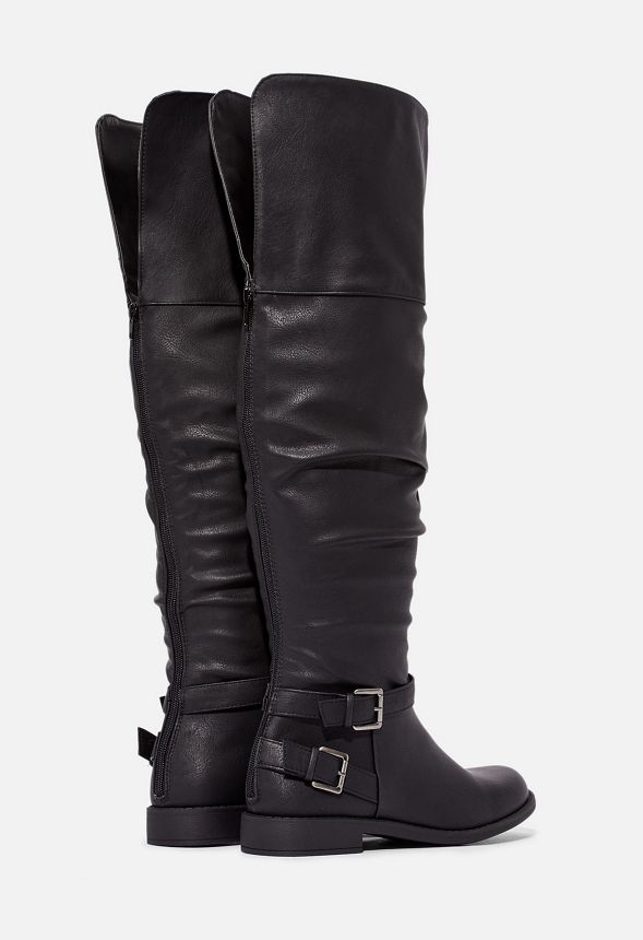 Marit Faux Leather Over-The-Knee Boot in Black - Get great deals at JustFab