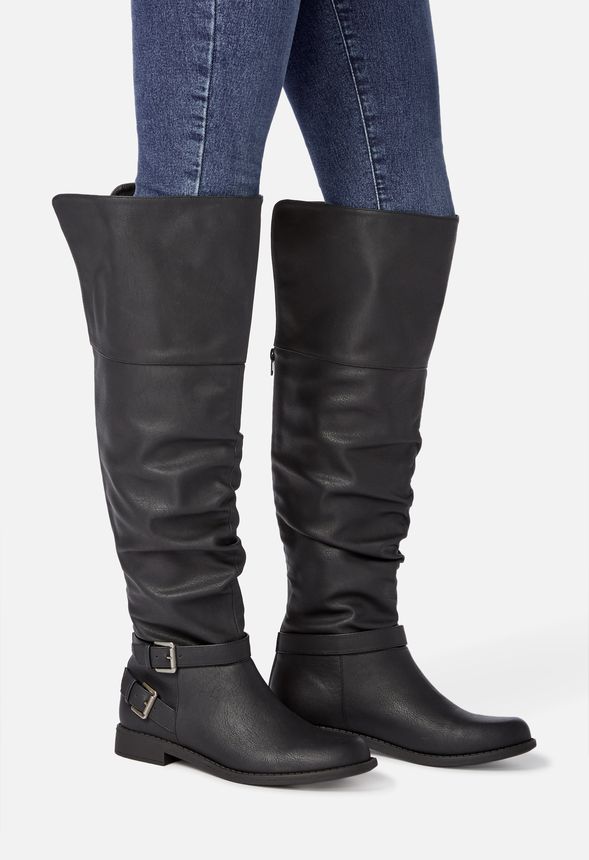 justfab over the knee black boots