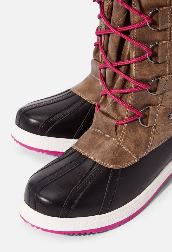 Marley Quilted Faux Fur Snow Boot In Taupeberry Get Great Deals At Justfab 